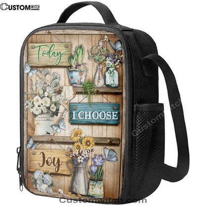 Today I Choose Joy Flower Butterfly Lunch Bag For Men And Women, Spiritual Christian Lunch Box For School, Work