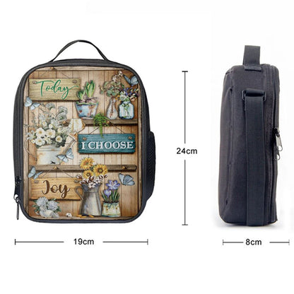 Today I Choose Joy Flower Butterfly Lunch Bag For Men And Women, Spiritual Christian Lunch Box For School, Work