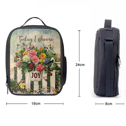 Today I Choose Joy Flower Pot Hummingbird Lunch Bag For Men And Women, Spiritual Christian Lunch Box For School, Work