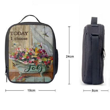Today I Choose Joy Hummingbird Flowers In Bathtub Rose Lunch Bag For Men And Women, Spiritual Christian Lunch Box For School, Work