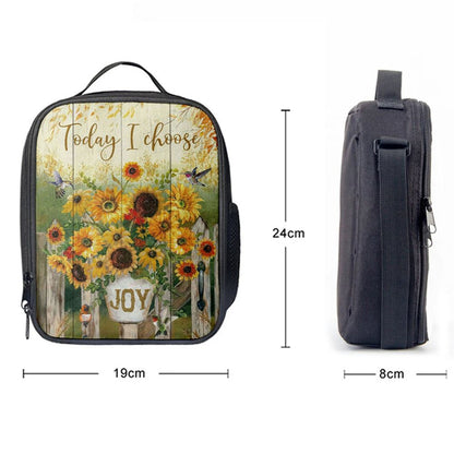 Today I Choose Joy Hummingbird Sunflower Lunch Bag For Men And Women, Spiritual Christian Lunch Box For School, Work