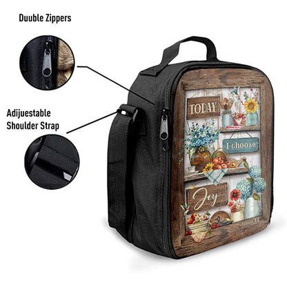 Today I Choose Joy Kitchen Blue Hydrangea Lunch Bag For Men And Women, Spiritual Christian Lunch Box For School, Work