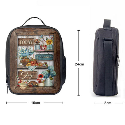 Today I Choose Joy Kitchen Blue Hydrangea Lunch Bag For Men And Women, Spiritual Christian Lunch Box For School, Work