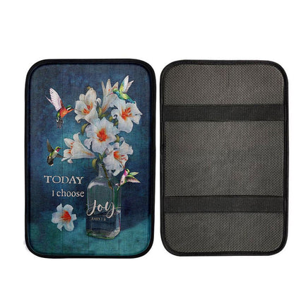 Today I Choose Joy Lily Hummingbird - Car Center Console Cover, Bible Verse Car Interior Accessories