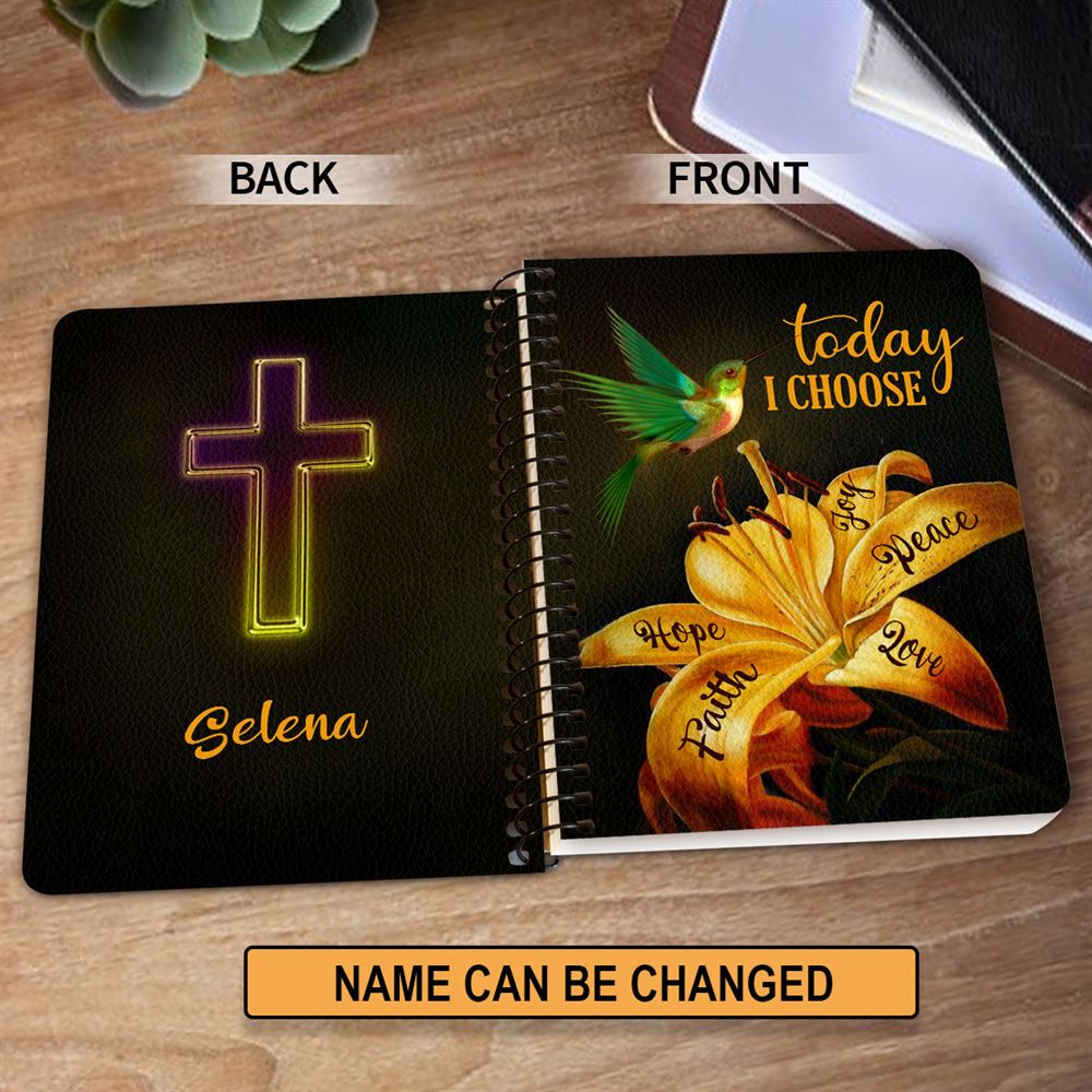Today I Choose Joy Lovely Personalized Spiral Journal, Christian Art Gifts Journal