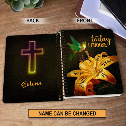 Today I Choose Joy Lovely Personalized Spiral Journal, Christian Art Gifts Journal