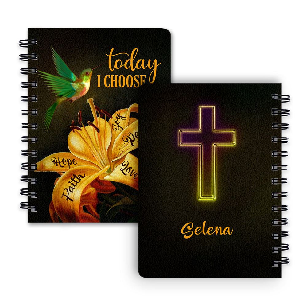 Today I Choose Joy Lovely Personalized Spiral Journal, Christian Art Gifts Journal