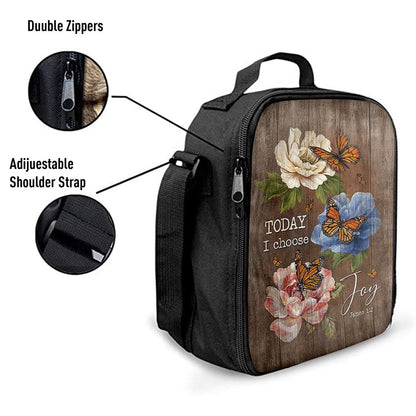 Today I Choose Joy Monarch Butterfly Camellia Lunch Bag For Men And Women, Spiritual Christian Lunch Box For School, Work