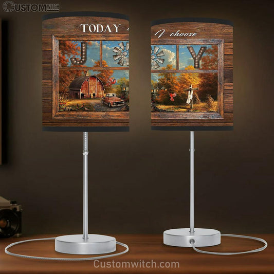 Today I Choose Joy Red Cardinal Old Ladybug Car Table Lamb Gift - Bible Verse Table Lamb - Religious Bedroom Decor