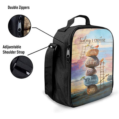 Today I Choose Joy Rock Red Cardinal Lunch Bag For Men And Women, Spiritual Christian Lunch Box For School, Work