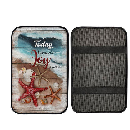 Today I Choose Joy Starfish Blue Ocean Car Center Console Cover, Religious Car Interior Accessories