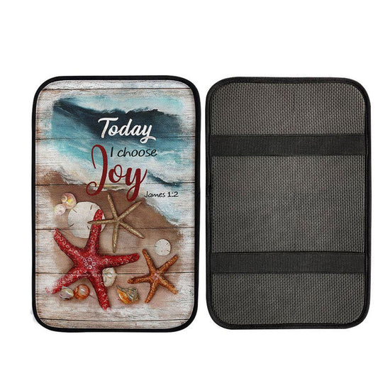 Today I Choose Joy Starfish Blue Ocean Car Center Console Cover, Religious Car Interior Accessories