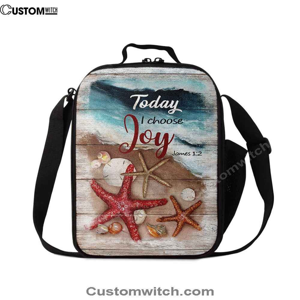 Today I Choose Joy Starfish Blue Ocean Lunch Bag For Men And Women, Spiritual Christian Lunch Box For School, Work