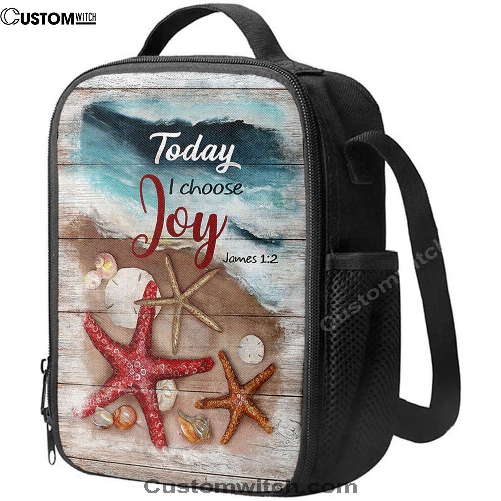 Today I Choose Joy Starfish Blue Ocean Lunch Bag For Men And Women, Spiritual Christian Lunch Box For School, Work