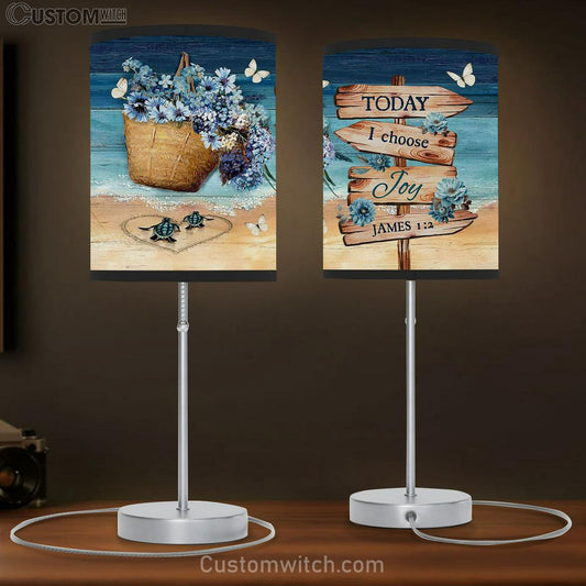 Today I Choose You Blue Flowers, Sea Turtles Beach Lamb Gift Table Lamb - Christian Lamb Gift - Religious Art