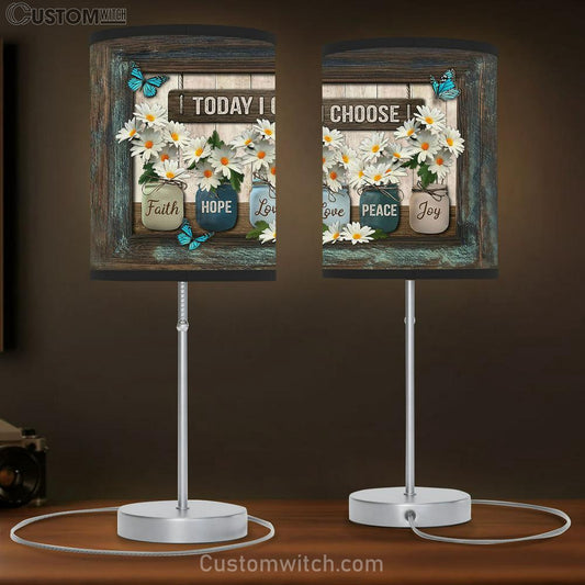 Today I choose Daisy flower Table Lamb Gift - Bible Verse Table Lamb - Religious Bedroom Decor