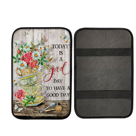 Today Is A Good Day Daisy Car Center Console Cover, Bible Verse Car Interior Accessories