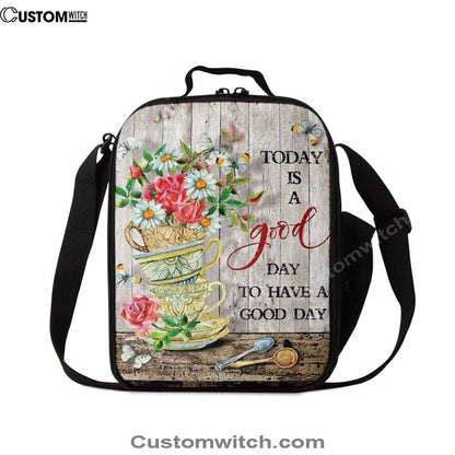 Today Is A Good Day Daisy Lunch Bag For Men And Women, Spiritual Christian Lunch Box For School, Work