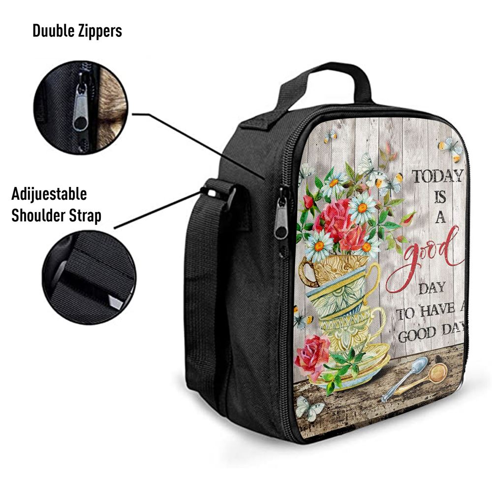 Today Is A Good Day Daisy Lunch Bag For Men And Women, Spiritual Christian Lunch Box For School, Work