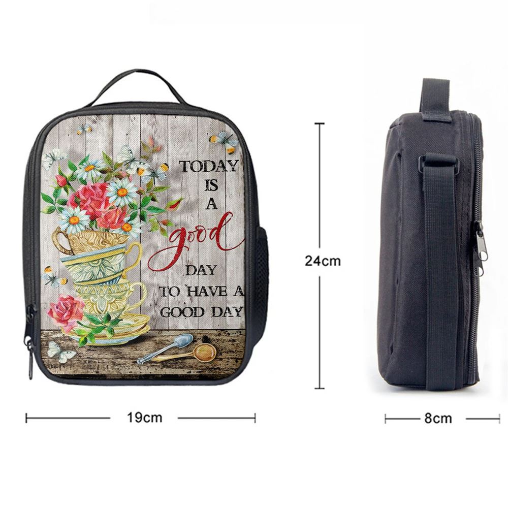 Today Is A Good Day Daisy Lunch Bag For Men And Women, Spiritual Christian Lunch Box For School, Work