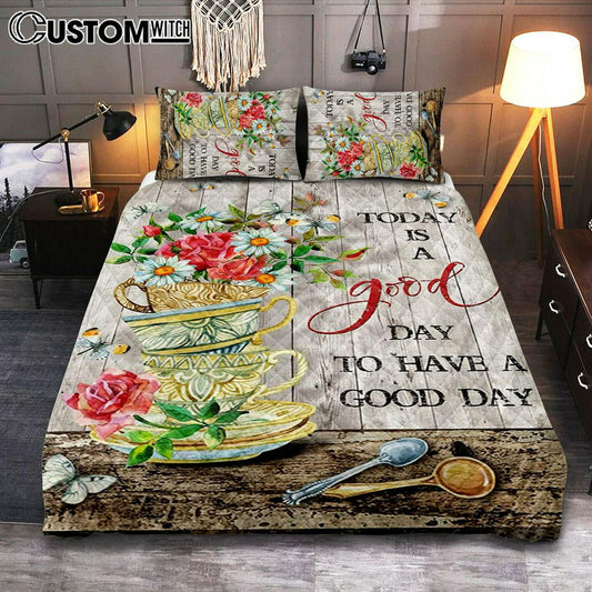 Today Is A Good Day Daisy Quilt Bedding Set Bedroom - Christian Quilt Bedding Set Bedroom Decor