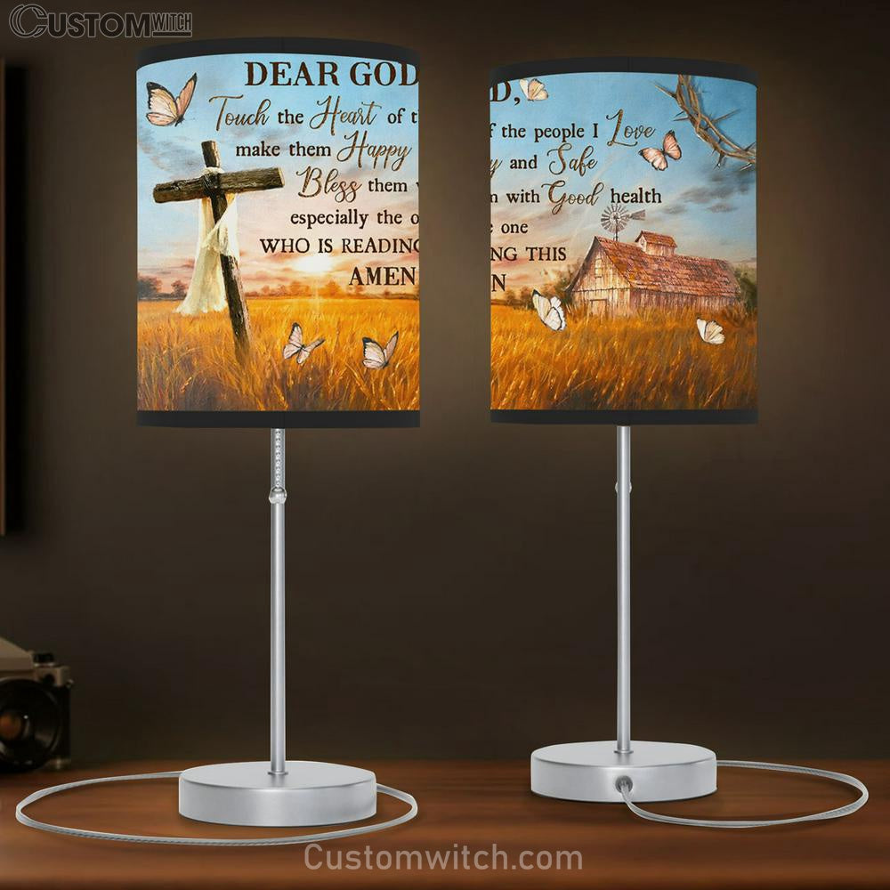 Touch The Heart Of The People I Love Make Them Happy And Safe Bless Them With Good Health Large Table Lamb - Religious Table Lamb Art