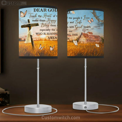 Touch The Heart Of The People I Love Make Them Happy And Safe Bless Them With Good Health Large Table Lamb - Religious Table Lamb Art