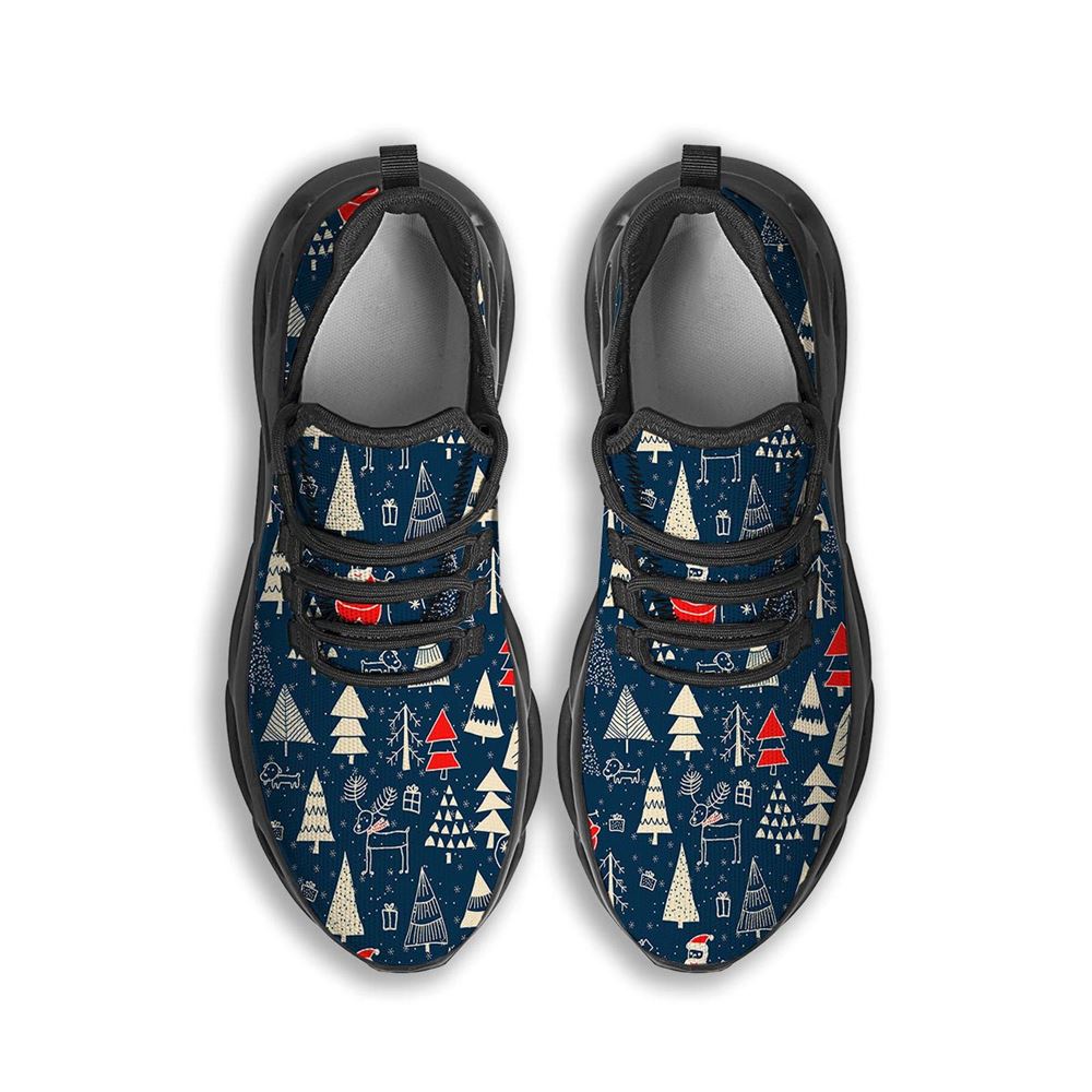 Tree Merry Christmas Print Pattern Black Max Soul Shoes For Men Women, Best Running Sneaker, Christmas Shoes, Winter Fashion Shoes