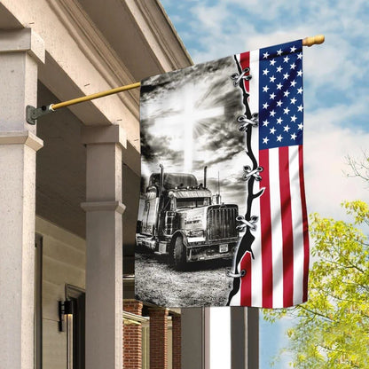 Truck Christian American House Flag, Outdoor Religious Flags, Christian Flag, Scripture Flag, Garden Banner