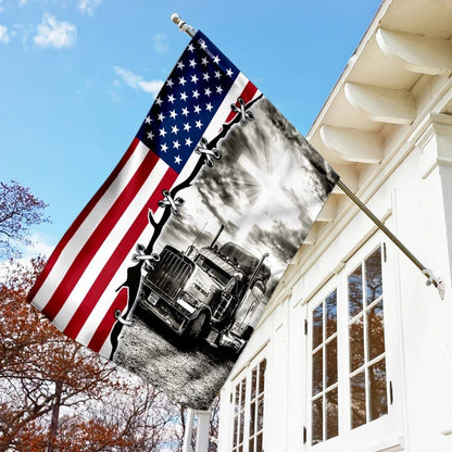 Truck Christian American House Flag, Outdoor Religious Flags, Christian Flag, Scripture Flag, Garden Banner