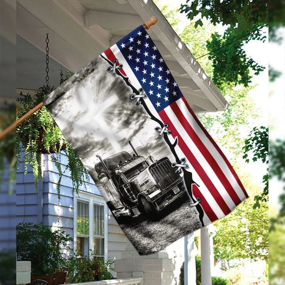 Truck Christian American House Flag, Outdoor Religious Flags, Christian Flag, Scripture Flag, Garden Banner
