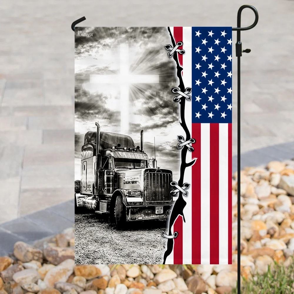 Truck Christian American House Flag, Outdoor Religious Flags, Christian Flag, Scripture Flag, Garden Banner