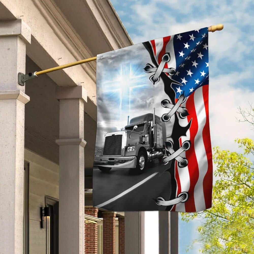 Truck Trucker Jesus Take The Wheel House Flags, Christian Flag, Scripture Flag, Garden Banner