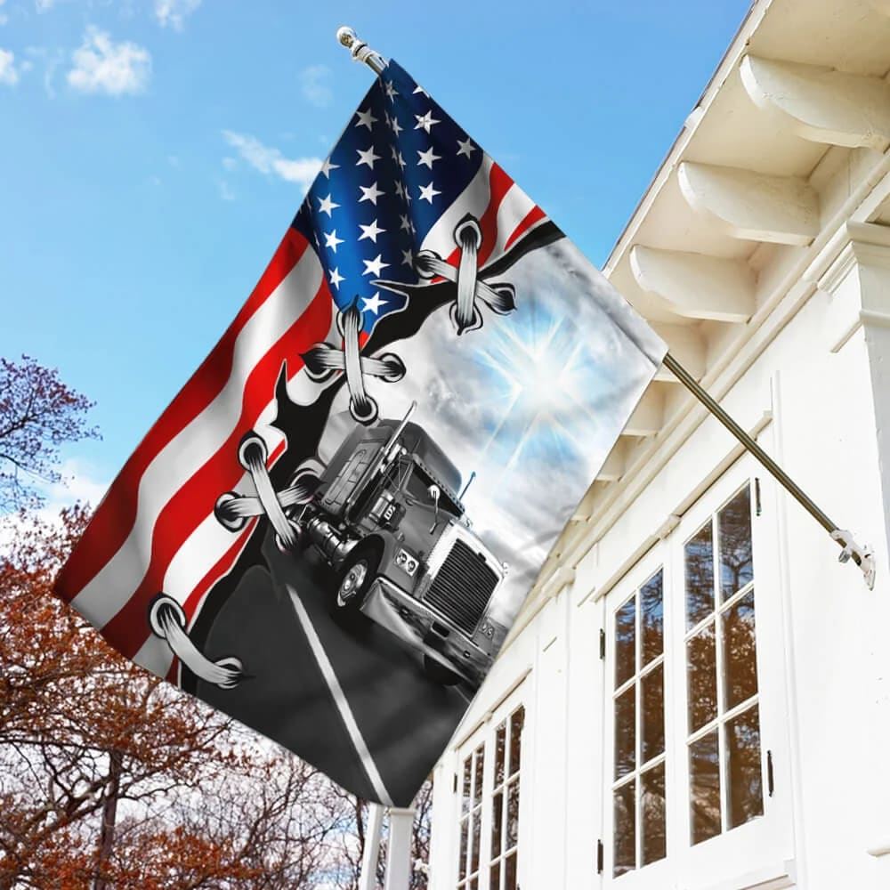 Truck Trucker Jesus Take The Wheel House Flags, Christian Flag, Scripture Flag, Garden Banner