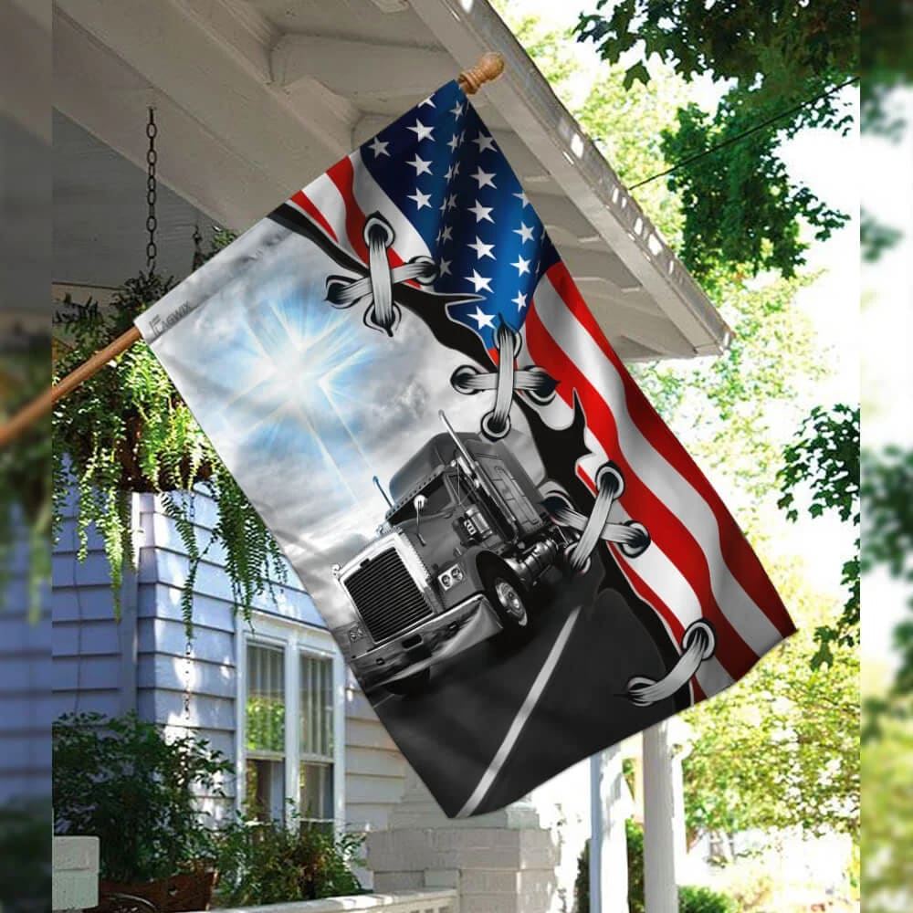 Truck Trucker Jesus Take The Wheel House Flags, Christian Flag, Scripture Flag, Garden Banner