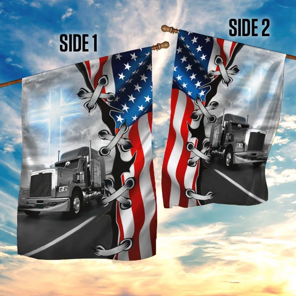 Truck Trucker Jesus Take The Wheel House Flags, Christian Flag, Scripture Flag, Garden Banner