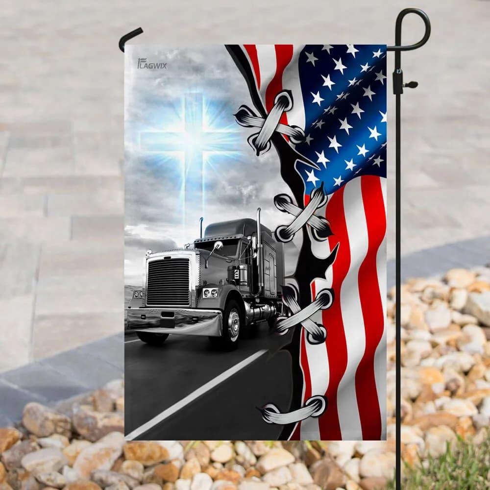 Truck Trucker Jesus Take The Wheel House Flags, Christian Flag, Scripture Flag, Garden Banner