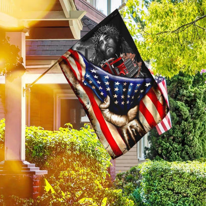 Trucker Christian House Flag, Outdoor Religious Flags, Christian Flag, Scripture Flag, Garden Banner