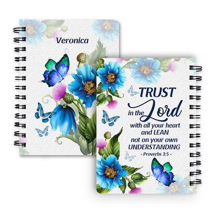 Trust In The Lord With All Your Heart Proverbs 35 Gift For Religious Woman Personalized Spiral Journal