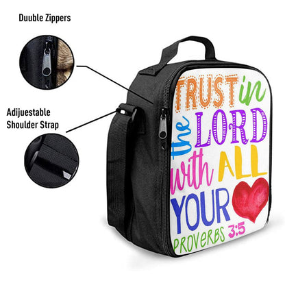 Trust In The Lord With All Your Heart Proverbs 3 15 Lunch Bag For Men And Women, Spiritual Christian Lunch Box For School, Work