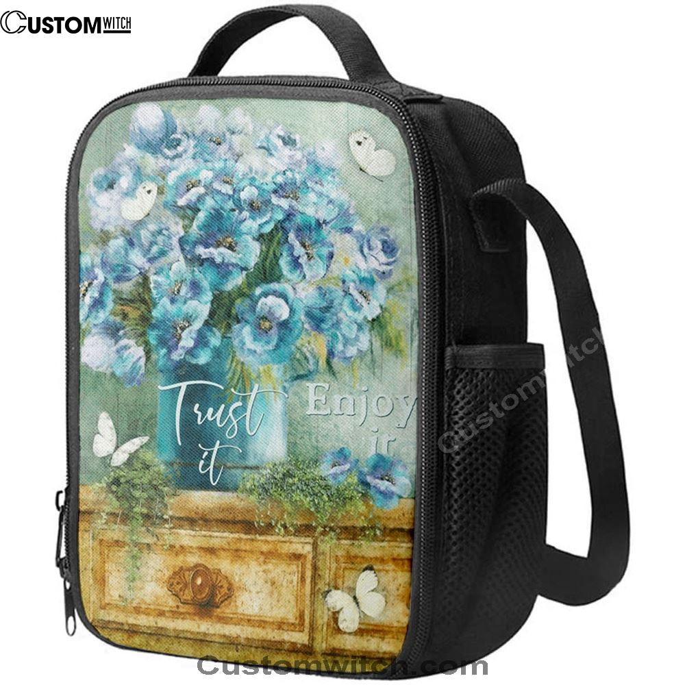 Trust It Enjoy It God Lunch Bag For Men And Women, Spiritual Christian Lunch Box For School, Work