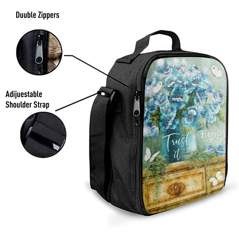 Trust It Enjoy It God Lunch Bag For Men And Women, Spiritual Christian Lunch Box For School, Work