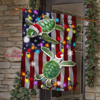 Turtle Christmas Flag Merry Christmas Flag, Christmas Garden Flag, Home Decor Accessories, Christmas Outdoor Decor Ideas