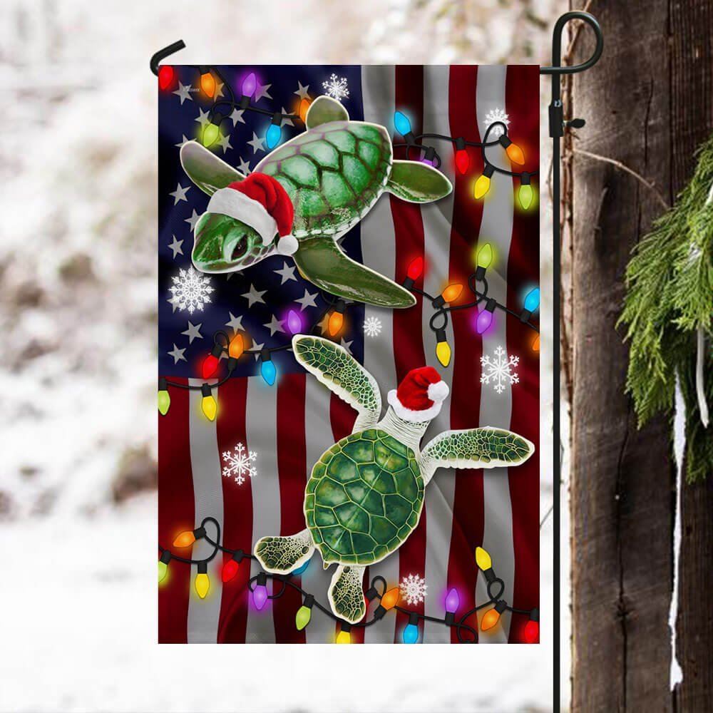 Turtle Christmas Flag Merry Christmas Flag, Christmas Garden Flag, Home Decor Accessories, Christmas Outdoor Decor Ideas
