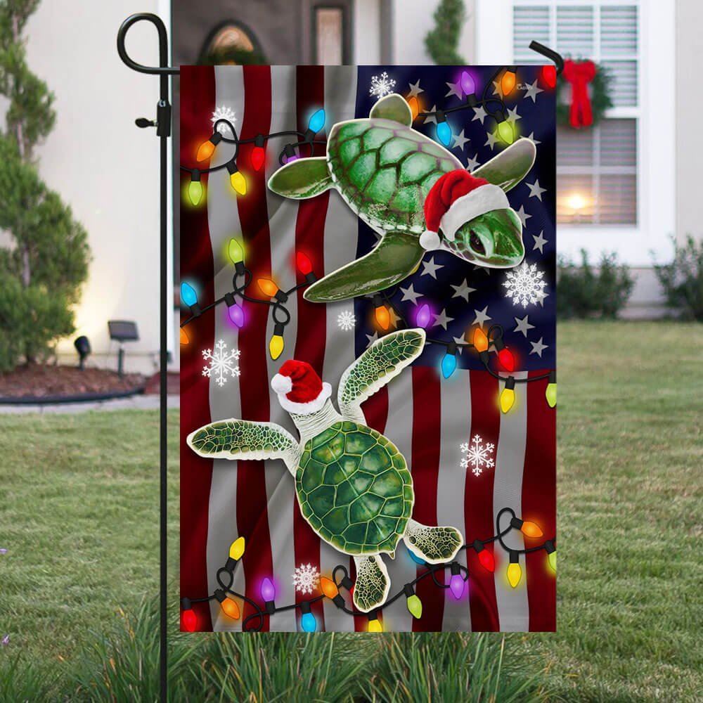 Turtle Christmas Flag Merry Christmas Flag, Christmas Garden Flag, Home Decor Accessories, Christmas Outdoor Decor Ideas