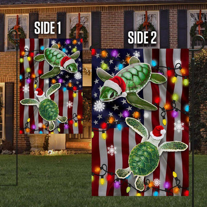 Turtle Christmas Flag Merry Christmas Flag, Christmas Garden Flag, Home Decor Accessories, Christmas Outdoor Decor Ideas