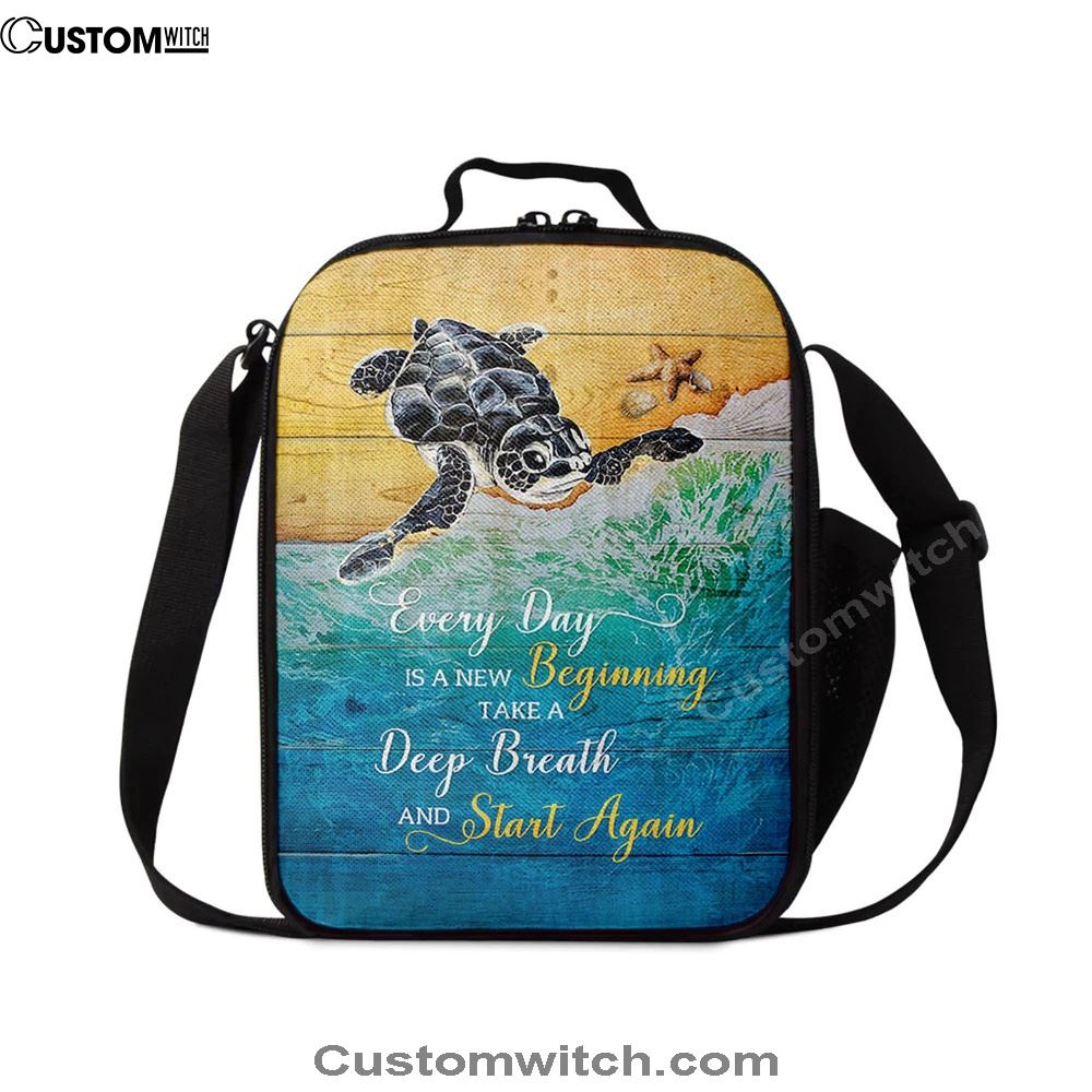 Turtle Every Day Is A New Beginning Lunch Bag For Men And Women, Spiritual Christian Lunch Box For School, Work