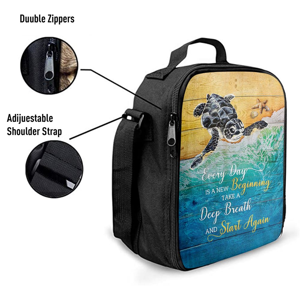 Turtle Every Day Is A New Beginning Lunch Bag For Men And Women, Spiritual Christian Lunch Box For School, Work