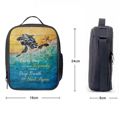 Turtle Every Day Is A New Beginning Lunch Bag For Men And Women, Spiritual Christian Lunch Box For School, Work