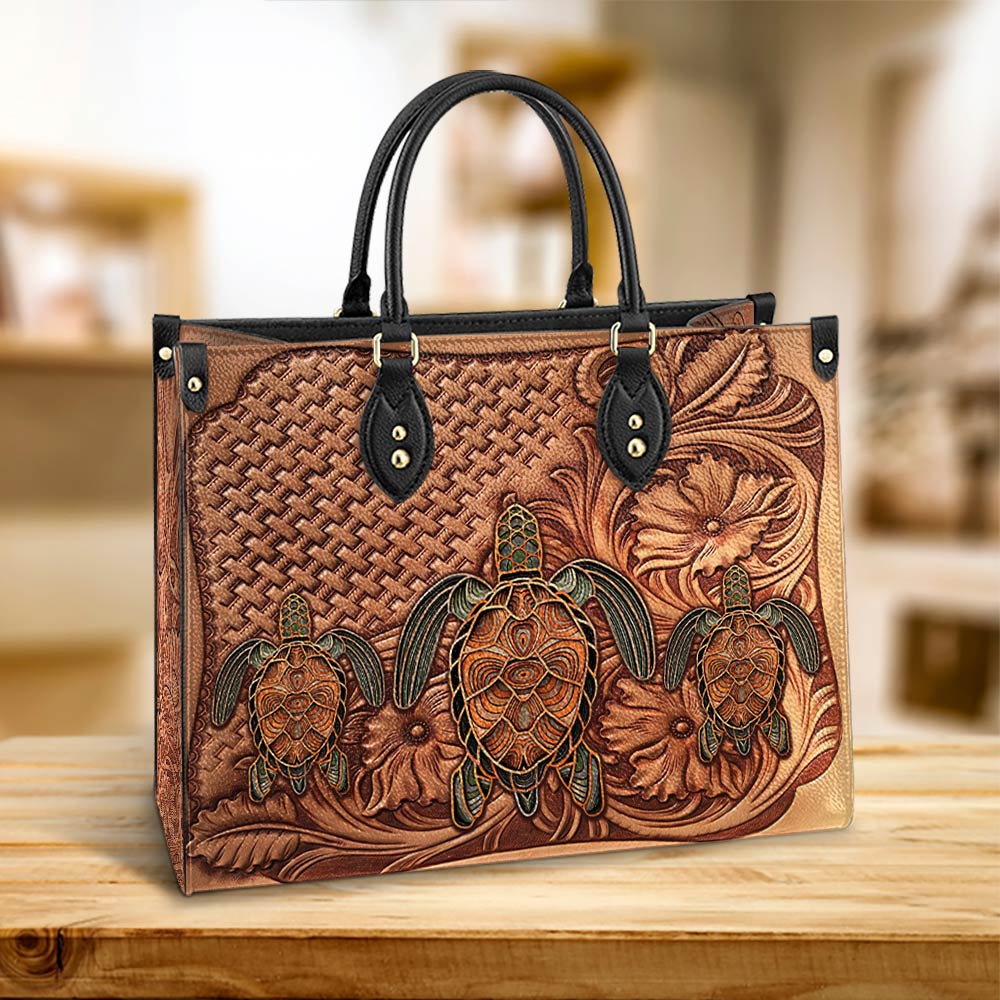 Turtle Leather Bag, Gift Ideas For Turtle Lovers, Women's Pu Leather Bag